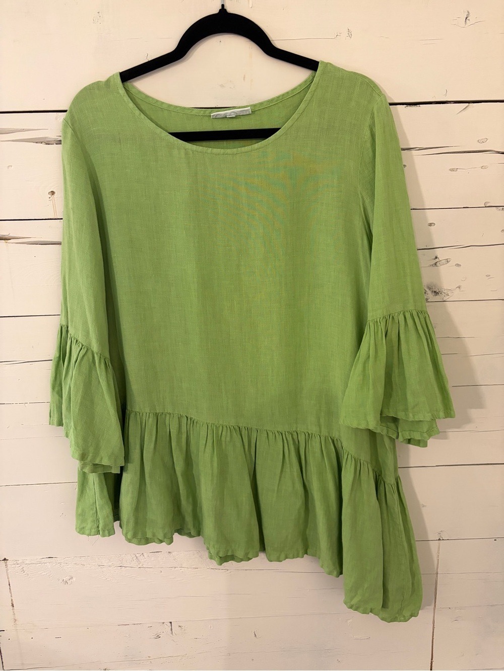 Bryn Walker Francis Linen Blouse Top Lagenlook Beachy BoHo Summer Vacation S